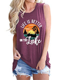 Women Life is Better On The Lake Sleeveless Shirt Lake Life Tank Top for Women