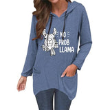 Alpaca Lover Hoodie Women No Prob Llama Shirt Cute Llama Tops