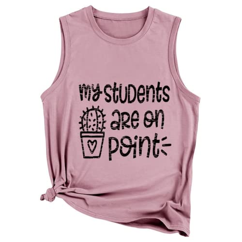 Funny Teacher Tank Women My Students are on Point Graphic Tees