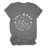 Women Ski More Worry Less Funny T-Shirt