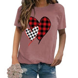 Buffalo Plaid Love Hearts Shirt Women Valentines Day Gift Tees