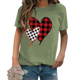 Buffalo Plaid Love Hearts Shirt Women Valentines Day Gift Tees