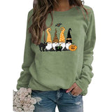 Women Black Cat Gnome Pumpkin Bat Halloween Costume Sweatshirt