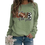 Women for The Love of The Game Football Sweatshirt Leopard Print Graphic Shirt