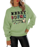 Merry Drunk I'm Christmas Sweatshirt Women Christmas Light Shirt
