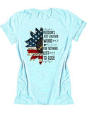 Hippie American Flag T-Shirt Freedom's Just Another Word for Nothing Left to Lose T-Shirt