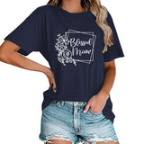 Blessed Mama Floral Shirt Women Graphic Tees