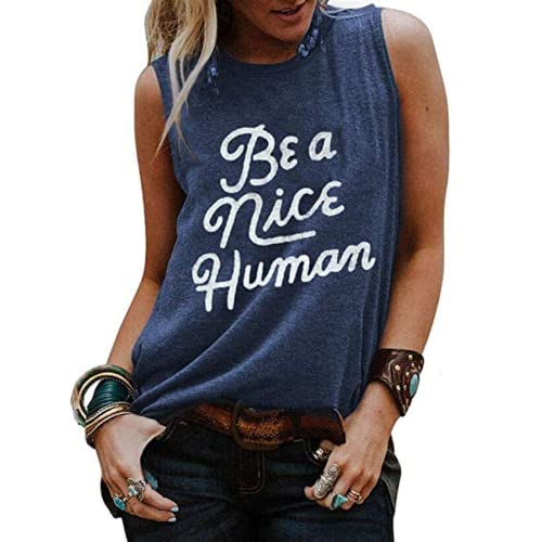 Women Be A Nice Human Tank Tops Shirt