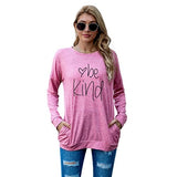Be Kind Heart Gift Shirt Women Long Sleeve Kindness Fashion Blouse with Pockets