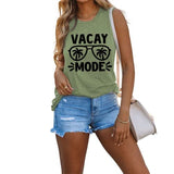Women Vacay Mode Tank Tops Vacation Summer Funny Travel Shirt