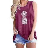Women Pineapple Tank Tops Summer Vibes Shirt