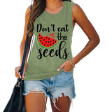 Cute Shirt for Women Don't Eat Watermelon Seeds Birthday Gift Idea Tank Tops