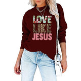 Faith Shirt For Women Love Like Jesus Graphic SweatShirt Long Sleeve Shirt