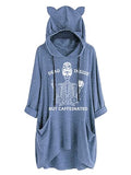 Dead Inside But Caffeinated Sunflower Women Long Sleeve Hoodies Skull Shirt for Women