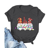 Women Buffalo Plaid Christmas Gnomes T-Shirt
