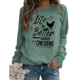 Chicken Lovers Sweatshirt Damen Das Leben ist besser mit Hühnern Shirt