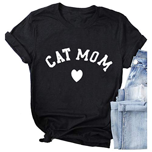 Dog Mom Cat Mom T-Shirt Women Graphic Shirt