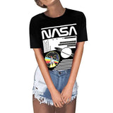 Women Fashion Short Sleeve NASA T-Shirt Women NASA Graphic Tee Shirt