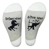 Unisex Before Wine After Wine Funny Unicorn Wine Socks