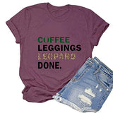 Women Coffee Leggings Leopard Done Fashion T-Shirt