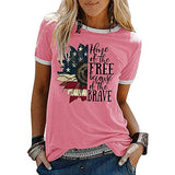 Women Home of The Free Because of The Brave T-Shirt American Flag Shirt