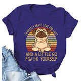 Women I'm Mostly Peace Love and Light T-Shirt Funny Yoga Shirt