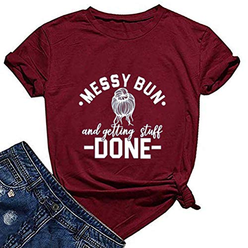 Messy Bun and Getting Stuff Done T-Shirt for Women