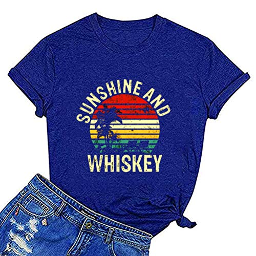 Women Sunshine and Whiskey T-Shirt Vintage Graphic Shirt