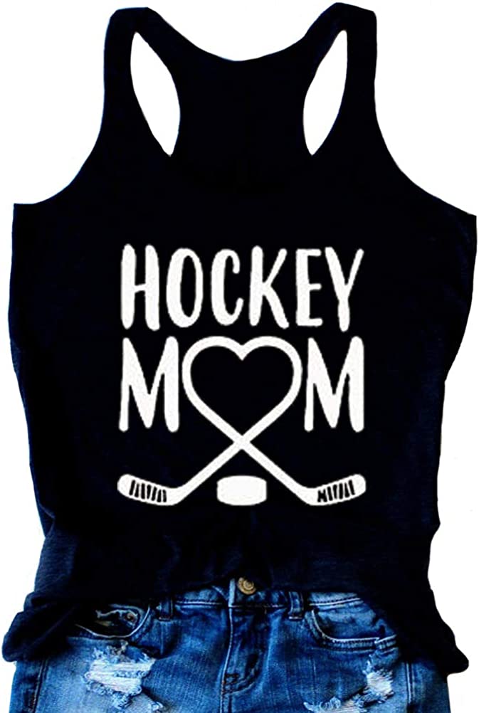 Women Hockey Mom Shirt Tank Top