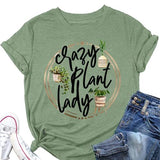 Crazy Plant Lady Shirt Women Gardening Graphic T-Shirt Plant Lover Tees