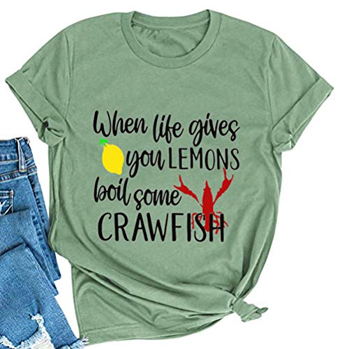 Women When Life Gives You Lemons Boil Crawfish T-Shirt Crawfish Shirt