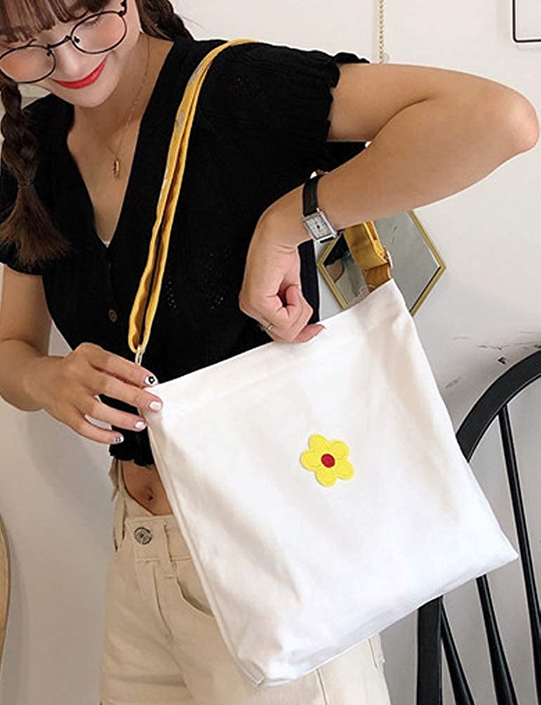 Women Cute Flower Tote Bag Shoulder Bag Crossbody Bag