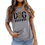 Dog Mom Tees Women Mom Gift Short Sleeve Graphic T-Shirt