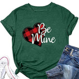 Be Mine Shirt Women Valentine's Day Buffalo Heart Tees