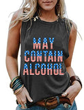 Women May Contain Alcohol Tank Top America Flag Shirt Drinking Shirt
