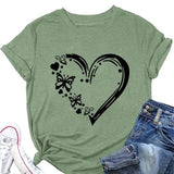 Butterfly Heart T-Shirt Women Valentines Day Gift Tees