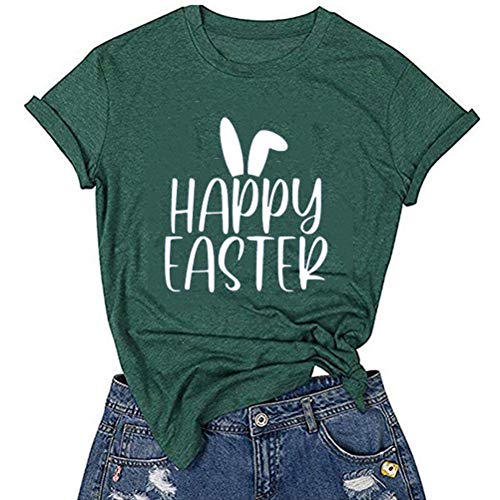 Women Happy Easter T-Shirt Cute Easter Rabbit Shirt