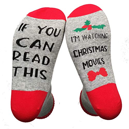 Women If You Can Read This I'm Watching Christmas Movies Funny Socks
