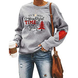 Women Christmas Shirts It's The Most Wonderful Time of The Year Long Sleeve Sweatshirt