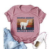 Women Wanna Smoke Alpaca Bowl T-Shirt Vintage Alpaca Bowl Graphic Shirt
