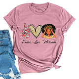 Women Peace Love Melanin T-Shirt Melanin Graphic T-Shirt Afro Woman T-Shirt