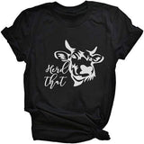 Women Herd That Cow T-Shirt Graphic Shirt for Women