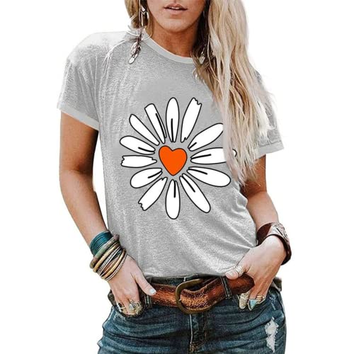 Women Daisy Love Floral Wildflower T-Shirt