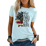 Women Home of The Free Because of The Brave T-Shirt American Flag Shirt