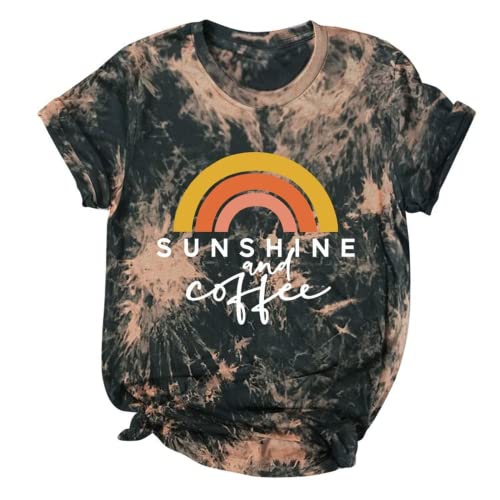 Women Sunshine and Coffee Rainbows T-Shirt
