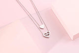 Love Heart Womens Necklace Stainless Steel Gold Plated Pendant Necklaces for Mom Inlay 5A Cubic Zirconia Personalized Moms Necklace with Kid’s Name