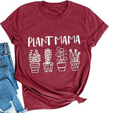 Women Plant Mama T-Shirt Plant Lady Graphic Shirt