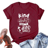 Women Kind Hearts Make A Kind World T-Shirt Be Kind Shirt