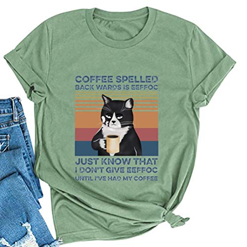Women Coffee Spelled Backwards is Eeffoc T-Shirt Funny Coffee Lover Shirt