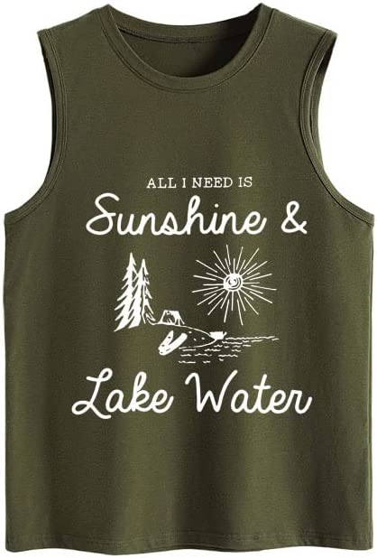 Summer Vacation Lake River Tank Shirt Women All I Need is Sunshine and Lake Water Tees